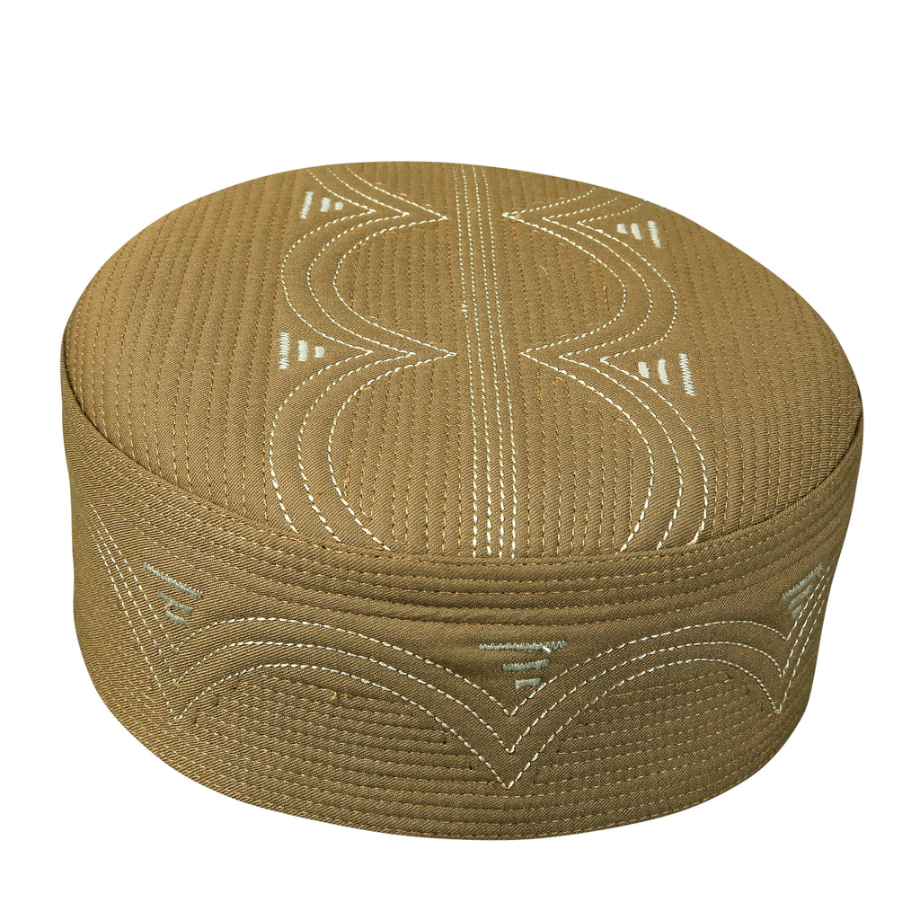 Bin Fiaz Hajjaj Premium Structured Kufi Hat - Royal Muslim Men’s Prayer Cap