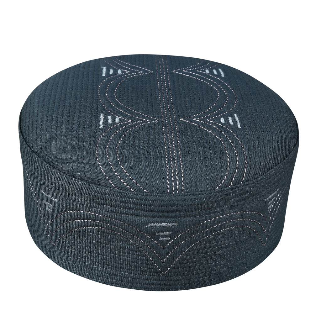 Bin Fiaz Hajjaj Premium Structured Kufi Hat - Royal Muslim Men’s Prayer Cap