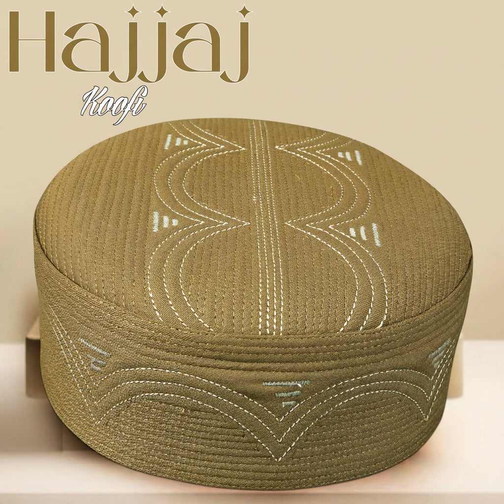 Bin Fiaz Hajjaj Premium Structured Kufi Hat - Royal Muslim Men’s Prayer Cap