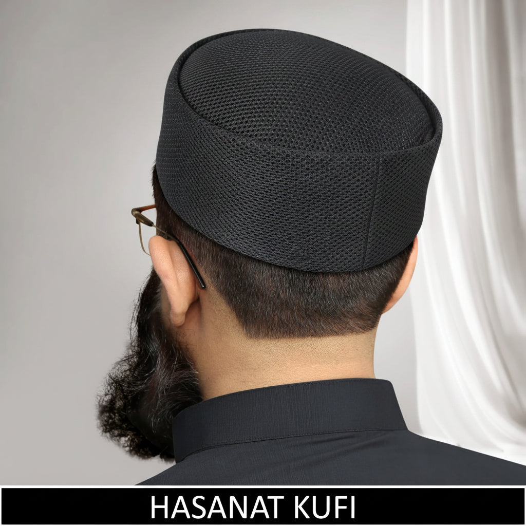 Hasanat Muslim Prayer Kufi for Men - Premium Islamic Salah Cap | Soft & Comfortable Daily Namaz Topi