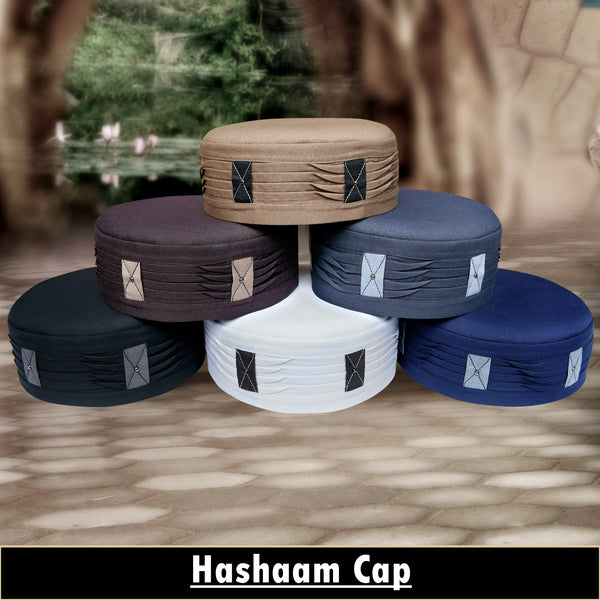 Bin Fiaz Hashaam Premium Structured Kufi Hat - Best Islamic Prayer Cap for Men