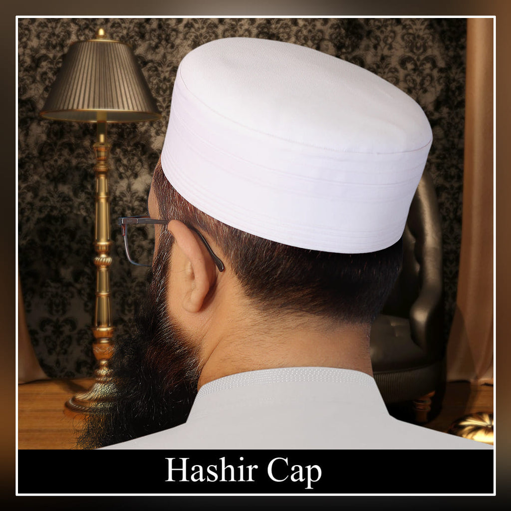 Bin Fiaz Hashir Premium Structured Kufi Hat - Executive Salah Cap for Men