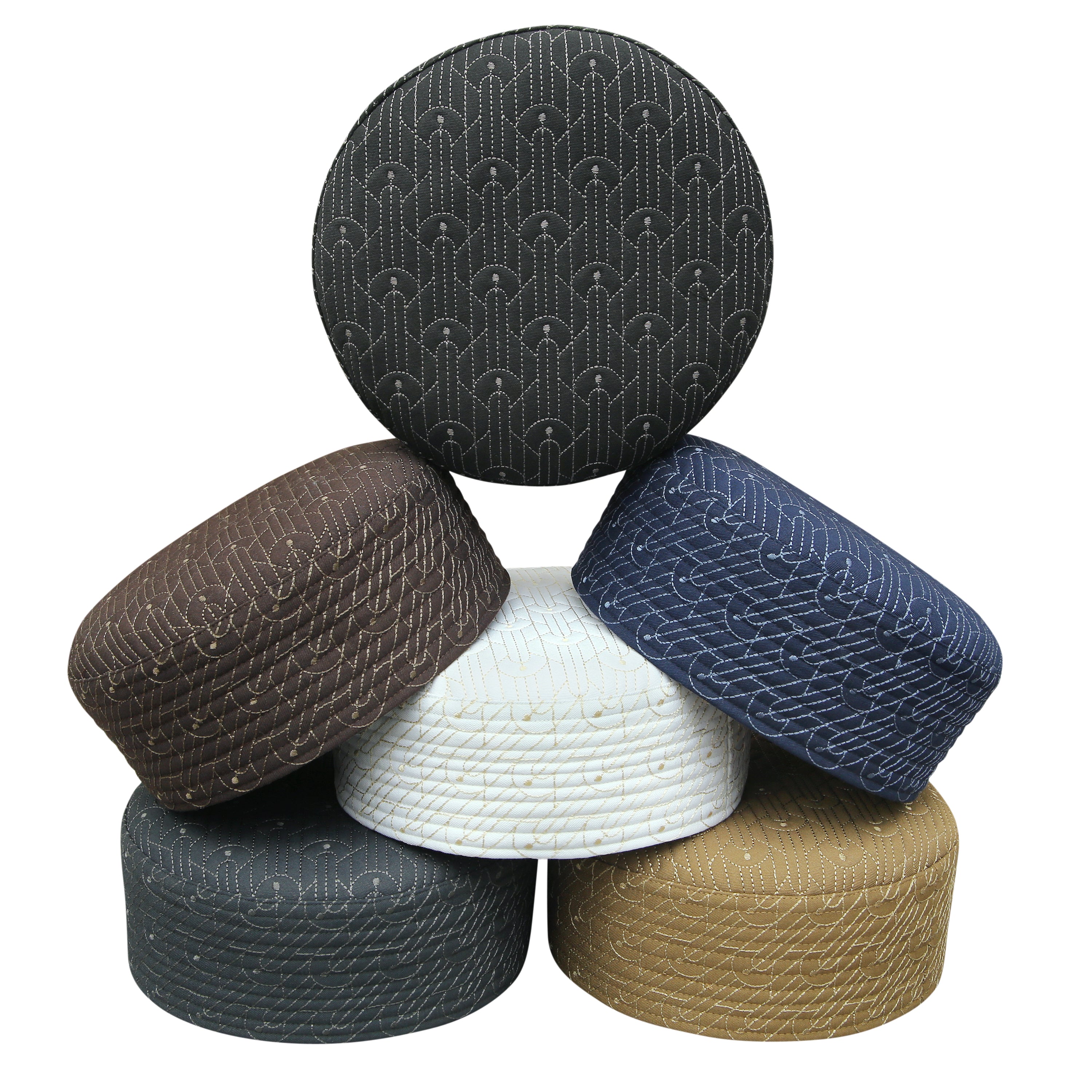 Bin Fiaz Idrees Men’s Premium Kufi Hat - Traditional Embroidered Muslim Prayer Hat