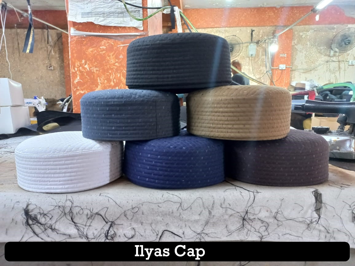 Bin Fiaz Ilyas Premium Structured Kufi Hat - Islamic Prayer Cap for Salah