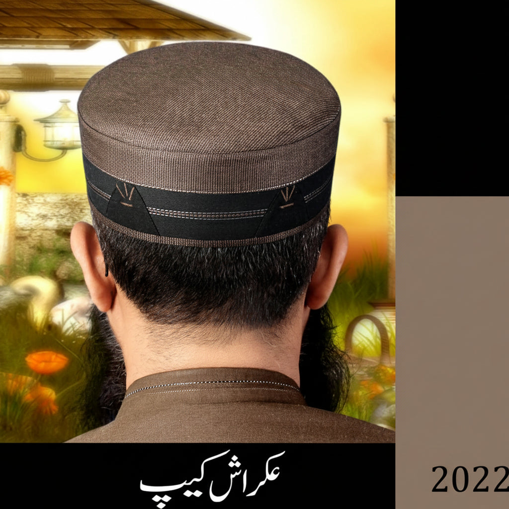 Bin Fiaz Iqraash Premium Structured Kufi Hat - Royal Muslim Men’s Prayer Cap