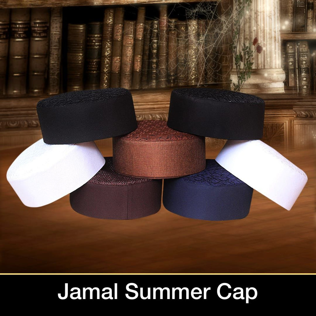 Bin Fiaz Jamal Premium Structured Summer Kufi Hat - Breathable Summer Islamic Prayer Cap