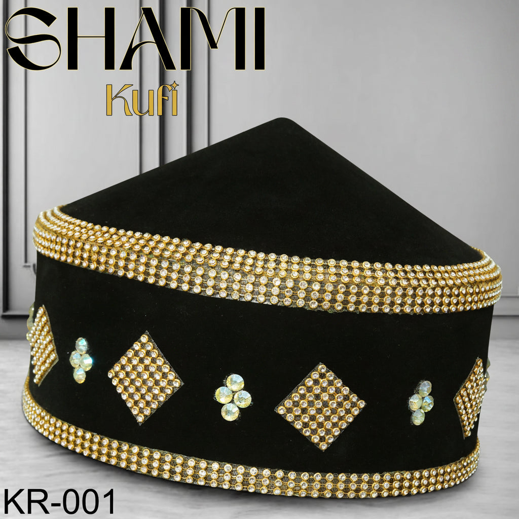 Turkey Cap KR-001 Premium Velvet Kufi - Safi Prayer Cap & Luxury Men's Namaz Topi