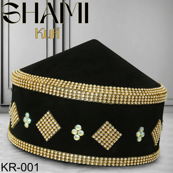 Turkey Cap KR-001 Premium Velvet Kufi - Safi Prayer Cap & Luxury Men's Namaz Topi