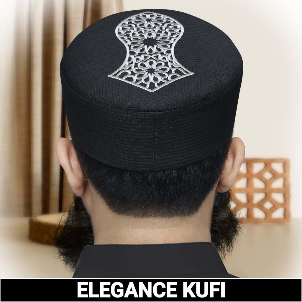 Muslim Nalain Pak Premium Structured Kufi Hat - Traditional Islamic Headwear for Men