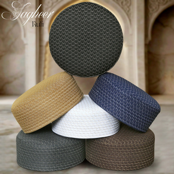 Sagheer Embroidered Kufi Premium Polyester Cotton Prayer Cap