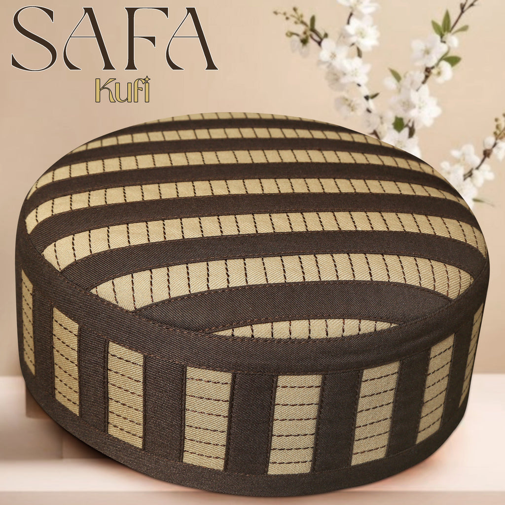 Safa Premium Polyester Cotton Kufi Hat - High Quality Islamic Prayer Cap & Salah Topi for Men