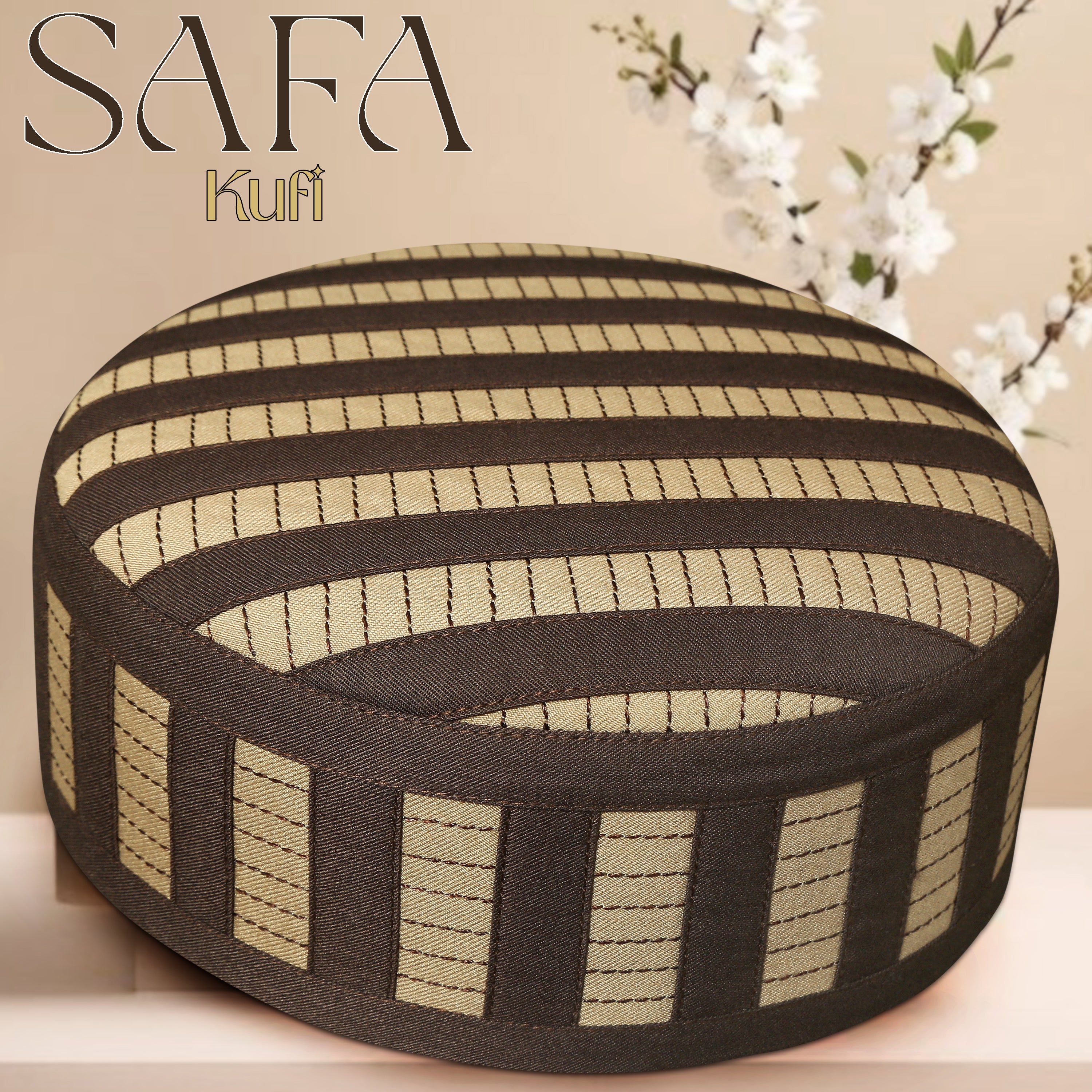 Safa Premium Polyester Cotton Kufi Hat - High Quality Islamic Prayer Cap & Salah Topi for Men