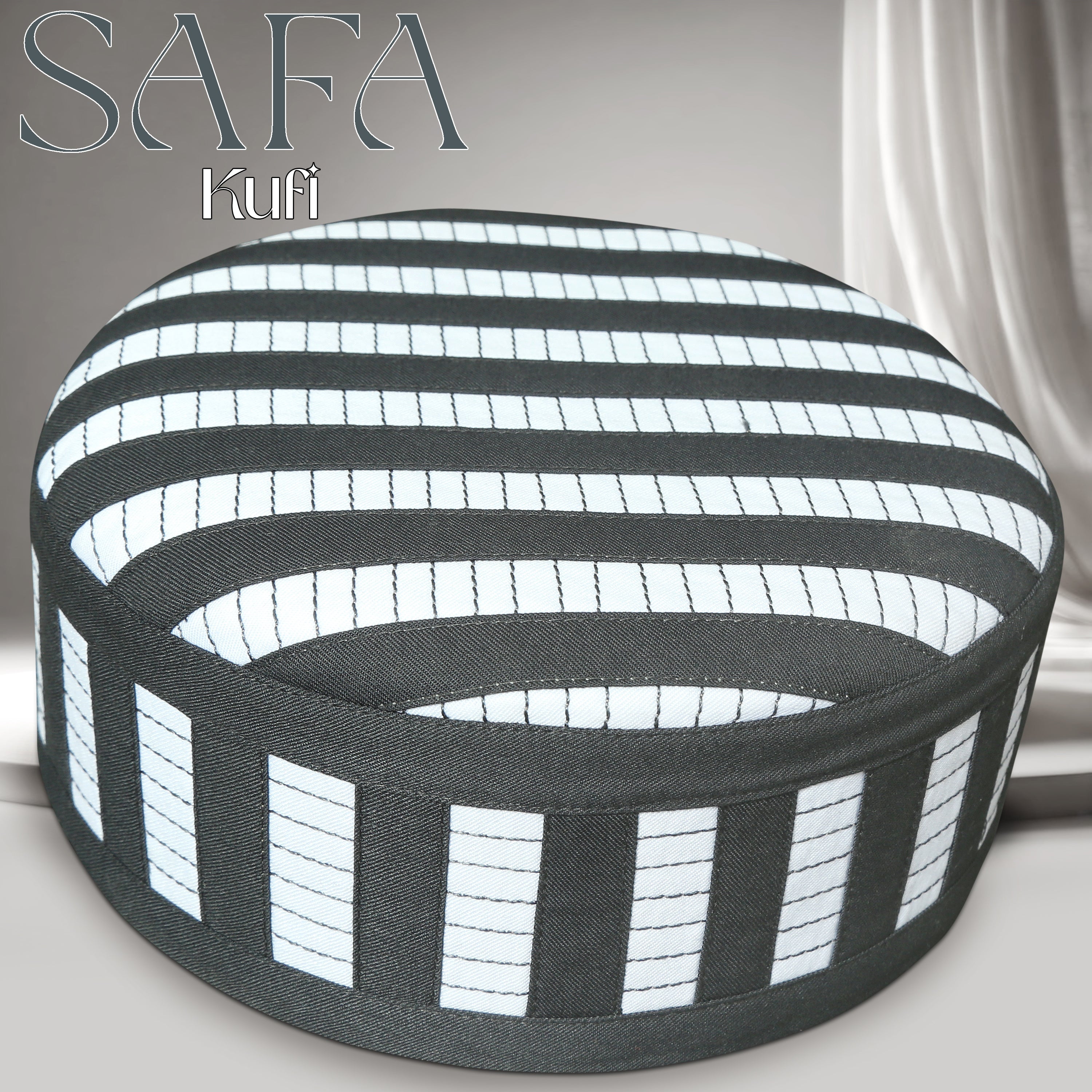 Safa Premium Polyester Cotton Kufi Hat - High Quality Islamic Prayer Cap & Salah Topi for Men