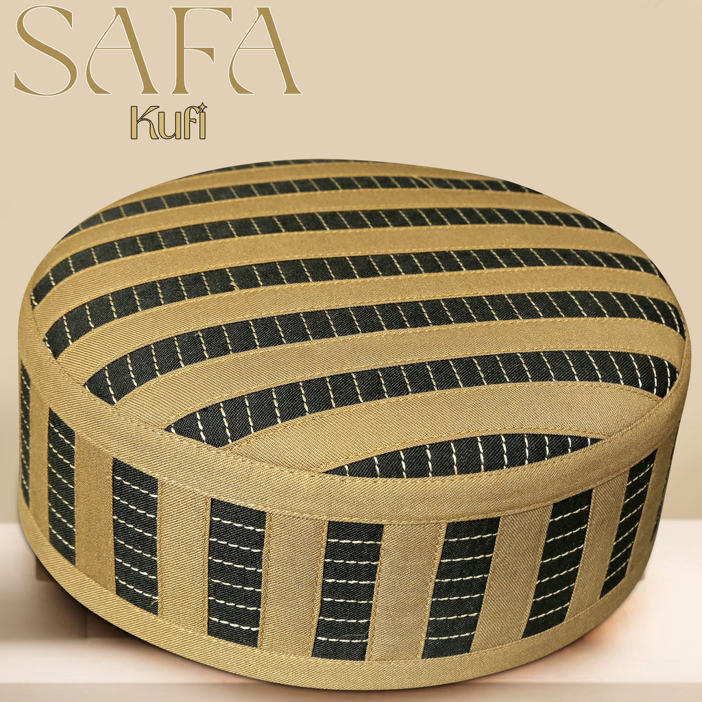 Safa Premium Polyester Cotton Kufi Hat - High Quality Islamic Prayer Cap & Salah Topi for Men