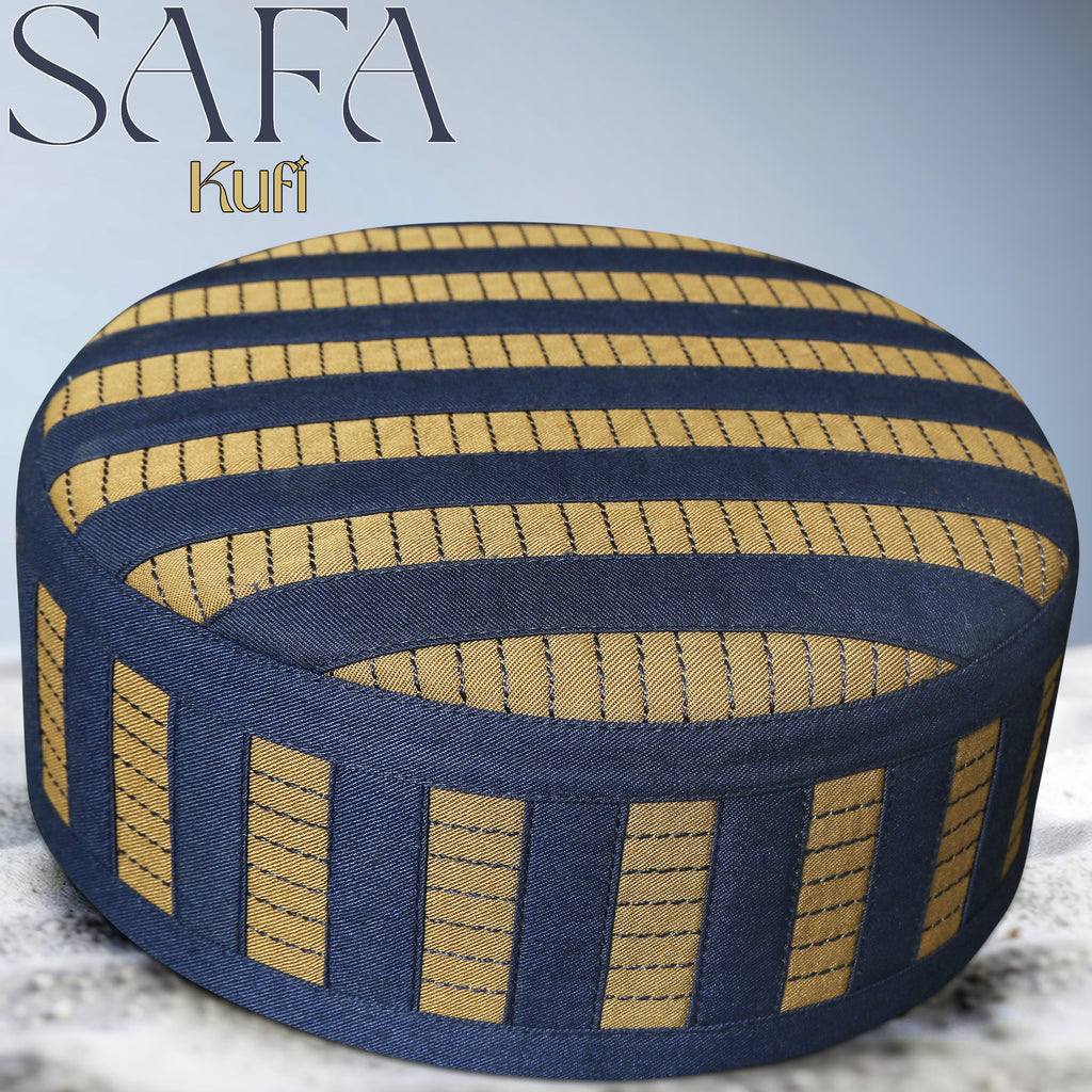 Safa Premium Polyester Cotton Kufi Hat - High Quality Islamic Prayer Cap & Salah Topi for Men