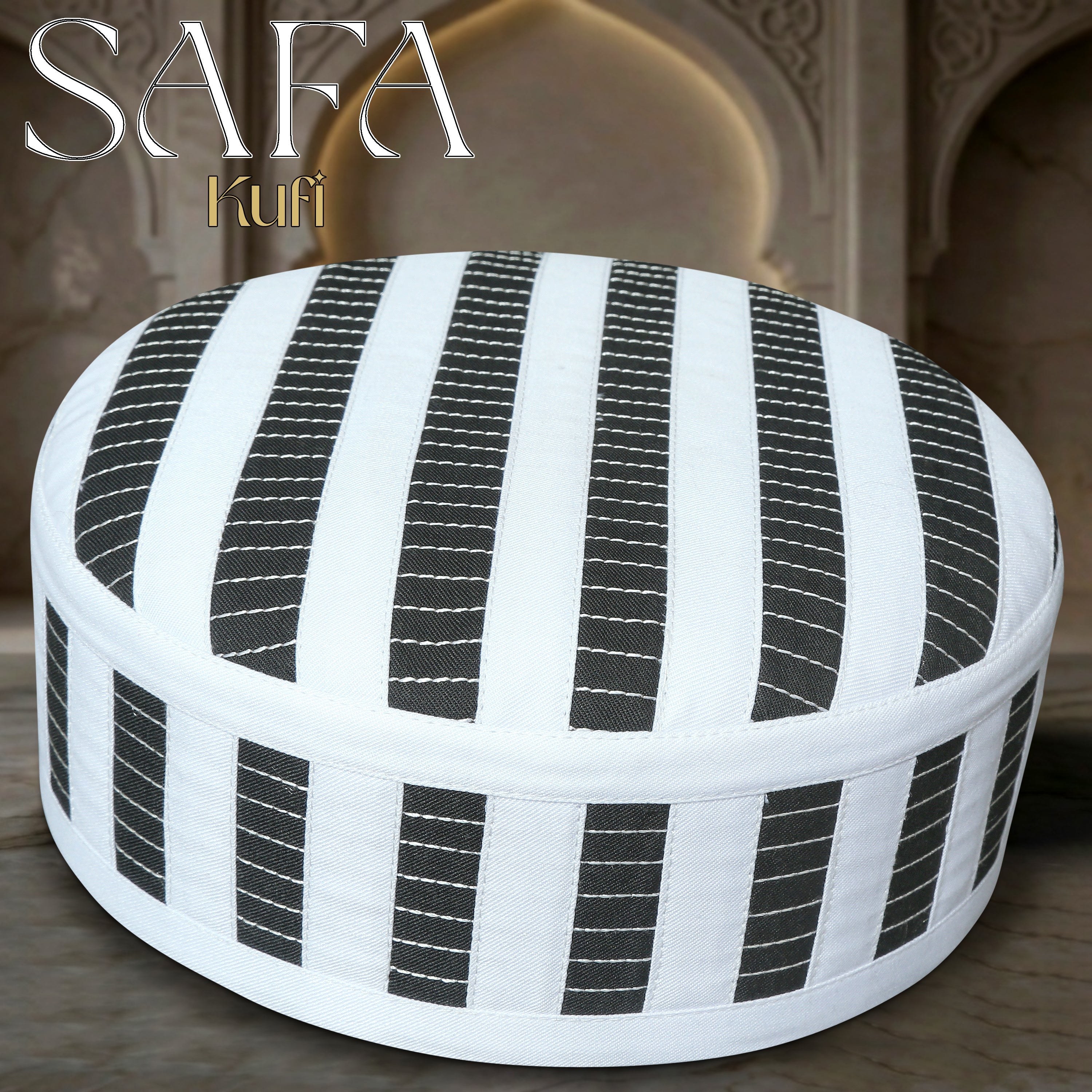 Safa Premium Polyester Cotton Kufi Hat - High Quality Islamic Prayer Cap & Salah Topi for Men