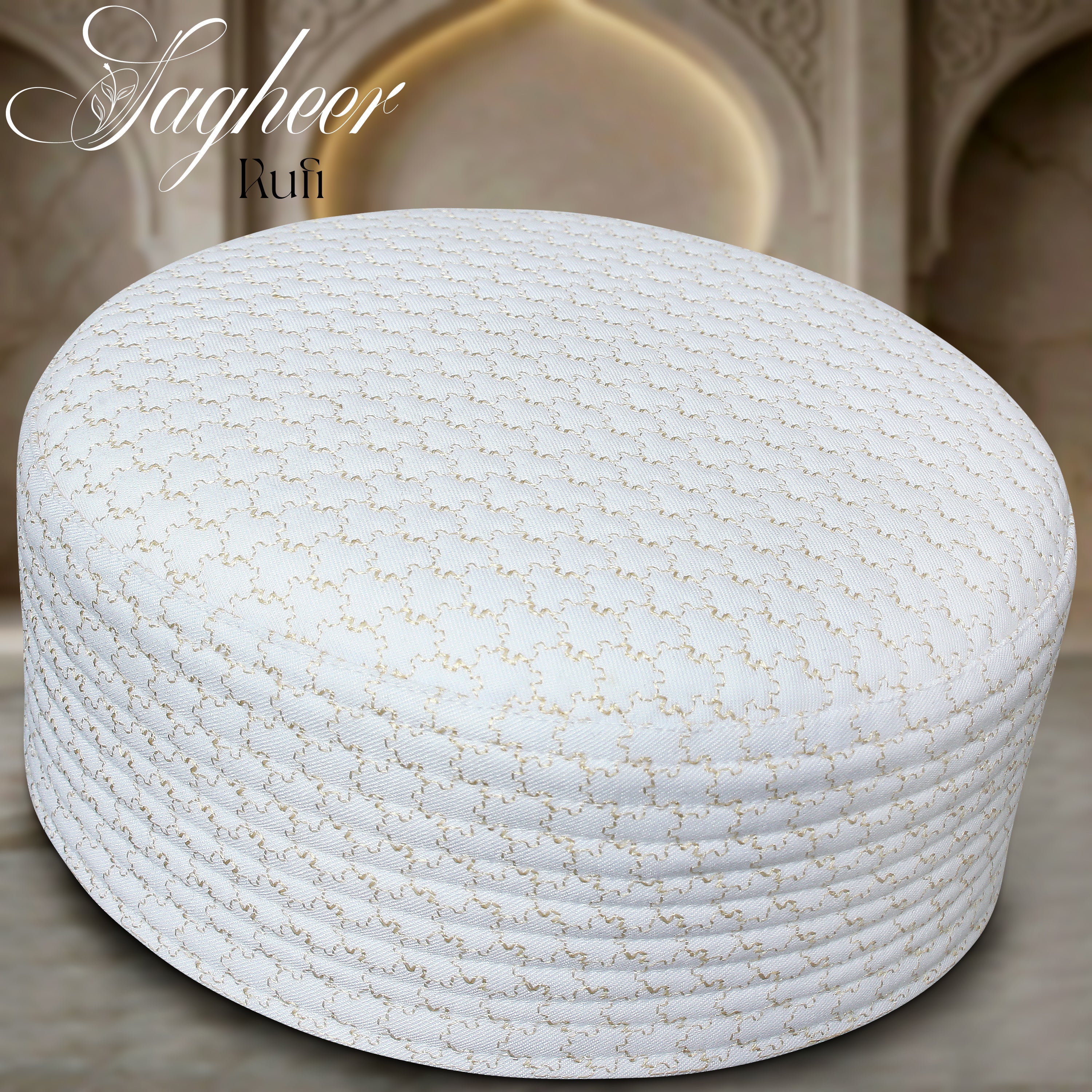 Sagheer Embroidered Kufi Premium Polyester Cotton Prayer Cap