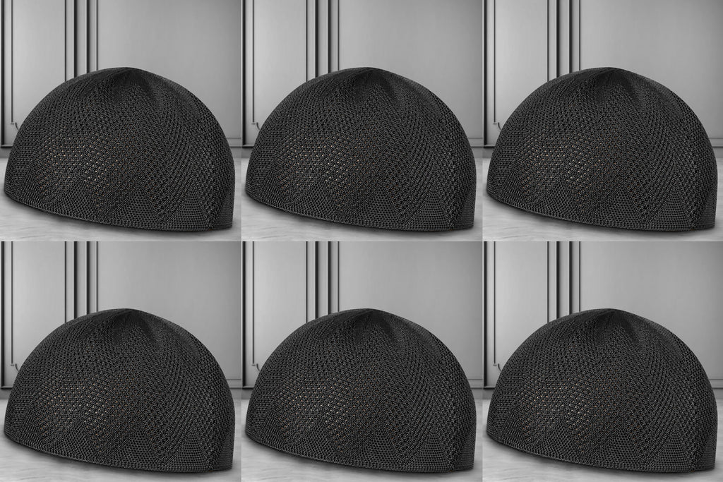 Turkey Knitted Kufi Cap (Pack of 6) – Premium Lightweight Turkish Style Islamic Cap