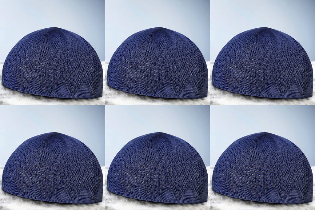 Turkey Knitted Kufi Cap (Pack of 6) – Premium Lightweight Turkish Style Islamic Cap