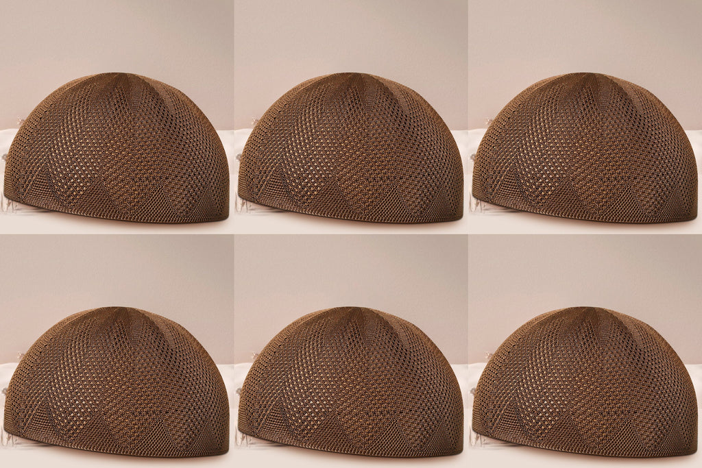 Turkey Knitted Kufi Cap (Pack of 6) – Premium Lightweight Turkish Style Islamic Cap