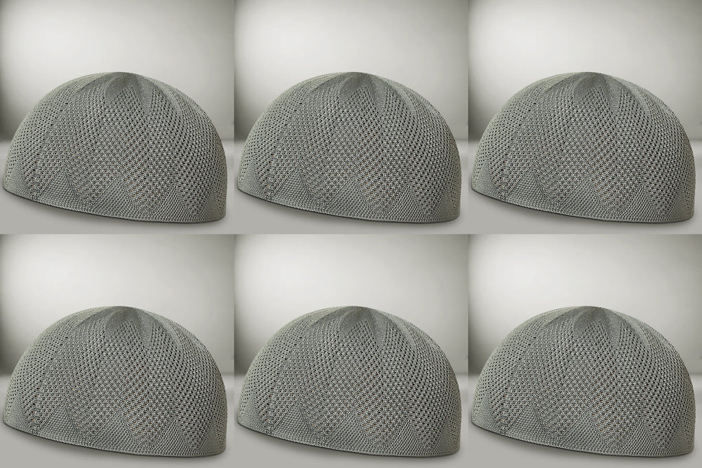 Turkey Knitted Kufi Cap (Pack of 6) – Premium Lightweight Turkish Style Islamic Cap