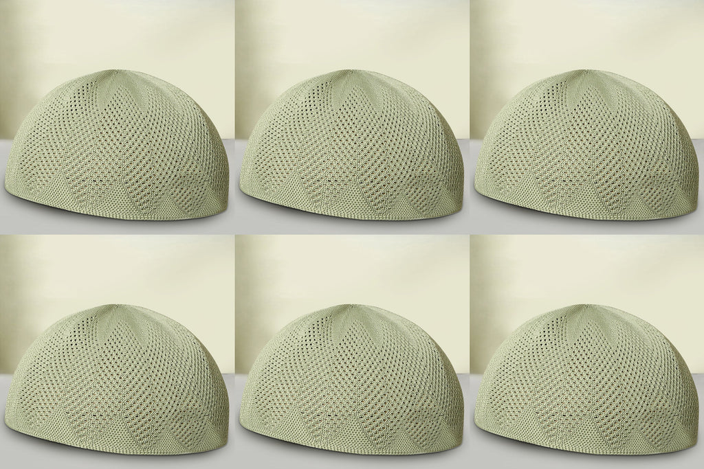 Turkey Knitted Kufi Cap (Pack of 6) – Premium Lightweight Turkish Style Islamic Cap