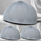 Turkey Knitted Kufi Cap (Pack of 3) – Premium Lightweight Turkish Style Islamic Cap