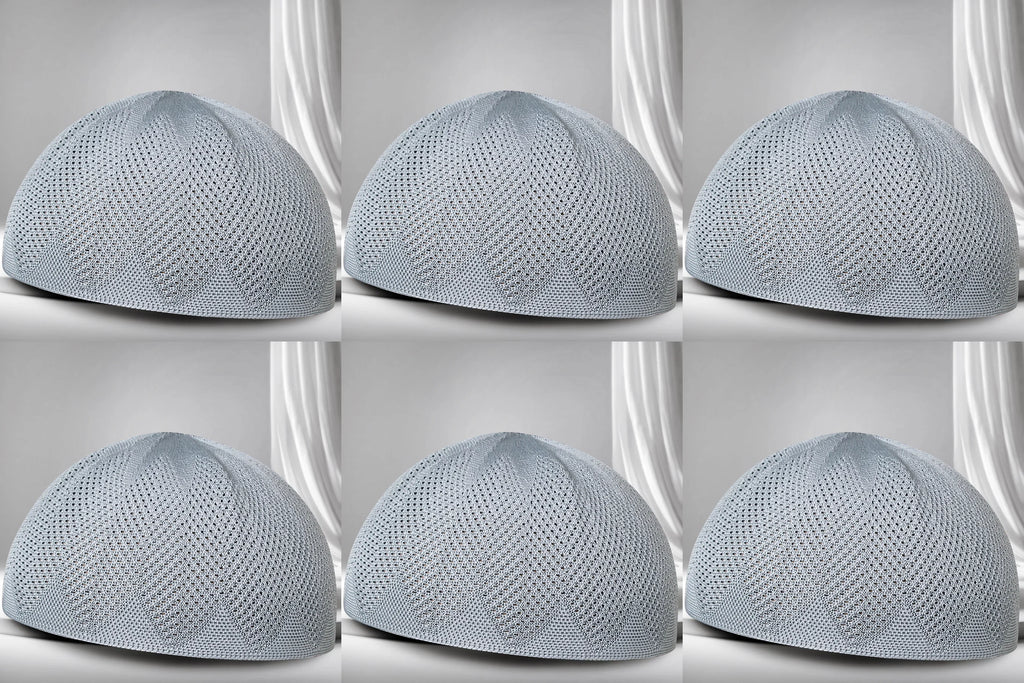 Turkey Knitted Kufi Cap (Pack of 6) – Premium Lightweight Turkish Style Islamic Cap
