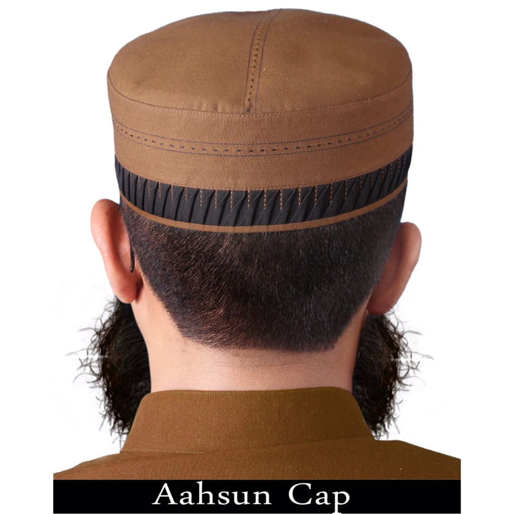 Classic Men's Islamic Aashun Kufi Cap – Premium Polyester-Cotton Blend Prayer Hat – Lightweight Modest Headwear