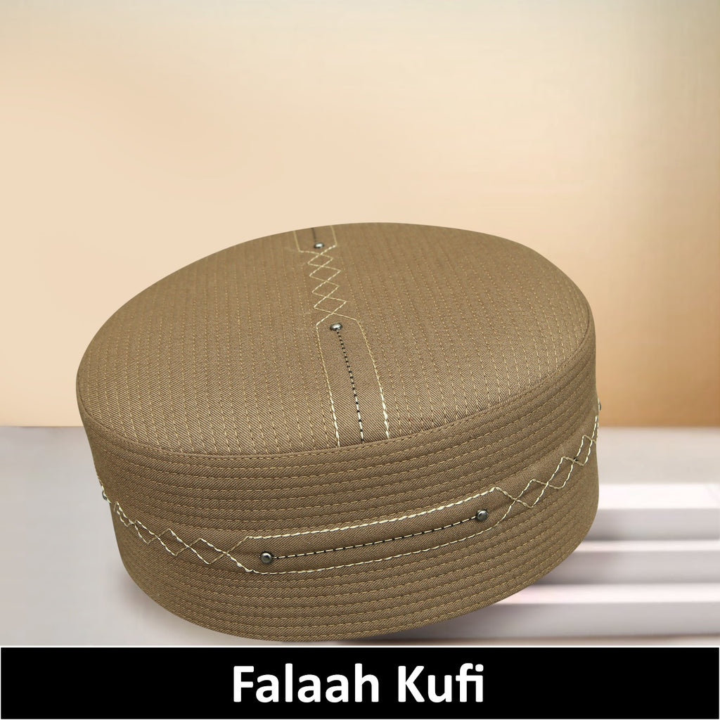 Bin Fiaz Falaah Premium Prayer Kufi Hat - Traditional Islamic Men's Headwear