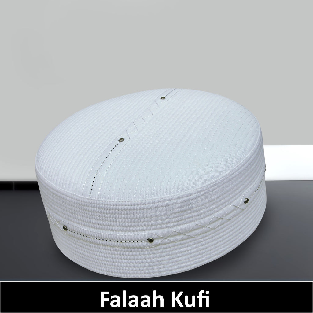Bin Fiaz Falaah Premium Prayer Kufi Hat - Traditional Islamic Men's Headwear