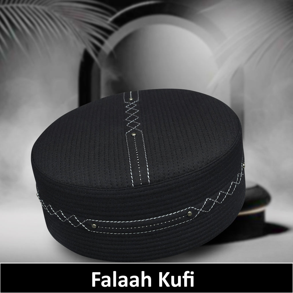 Bin Fiaz Falaah Premium Prayer Kufi Hat - Traditional Islamic Men's Headwear