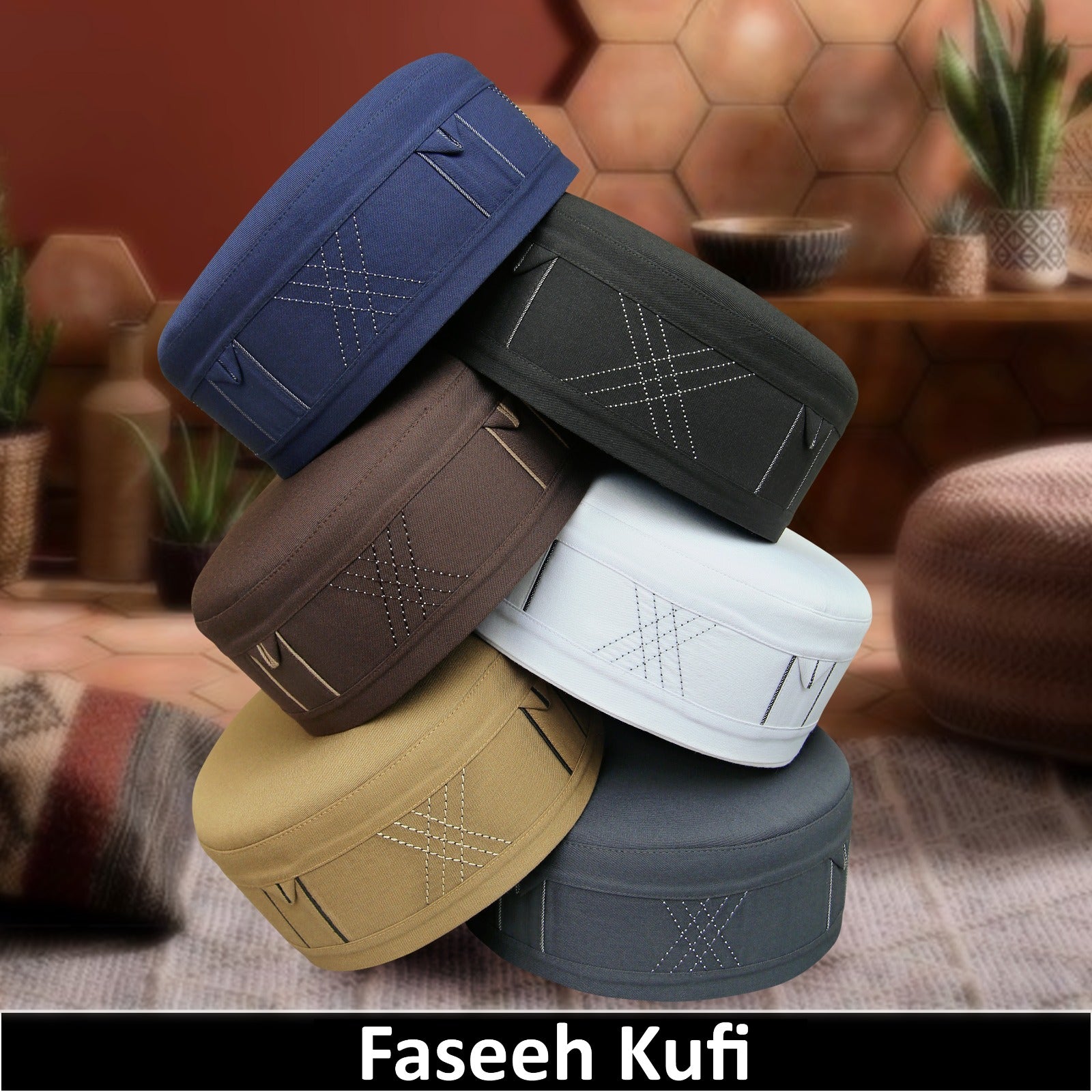 Bin Fiaz Faseeh Premium Prayer Kufi Hat | Executive Islamic Cap for Salah