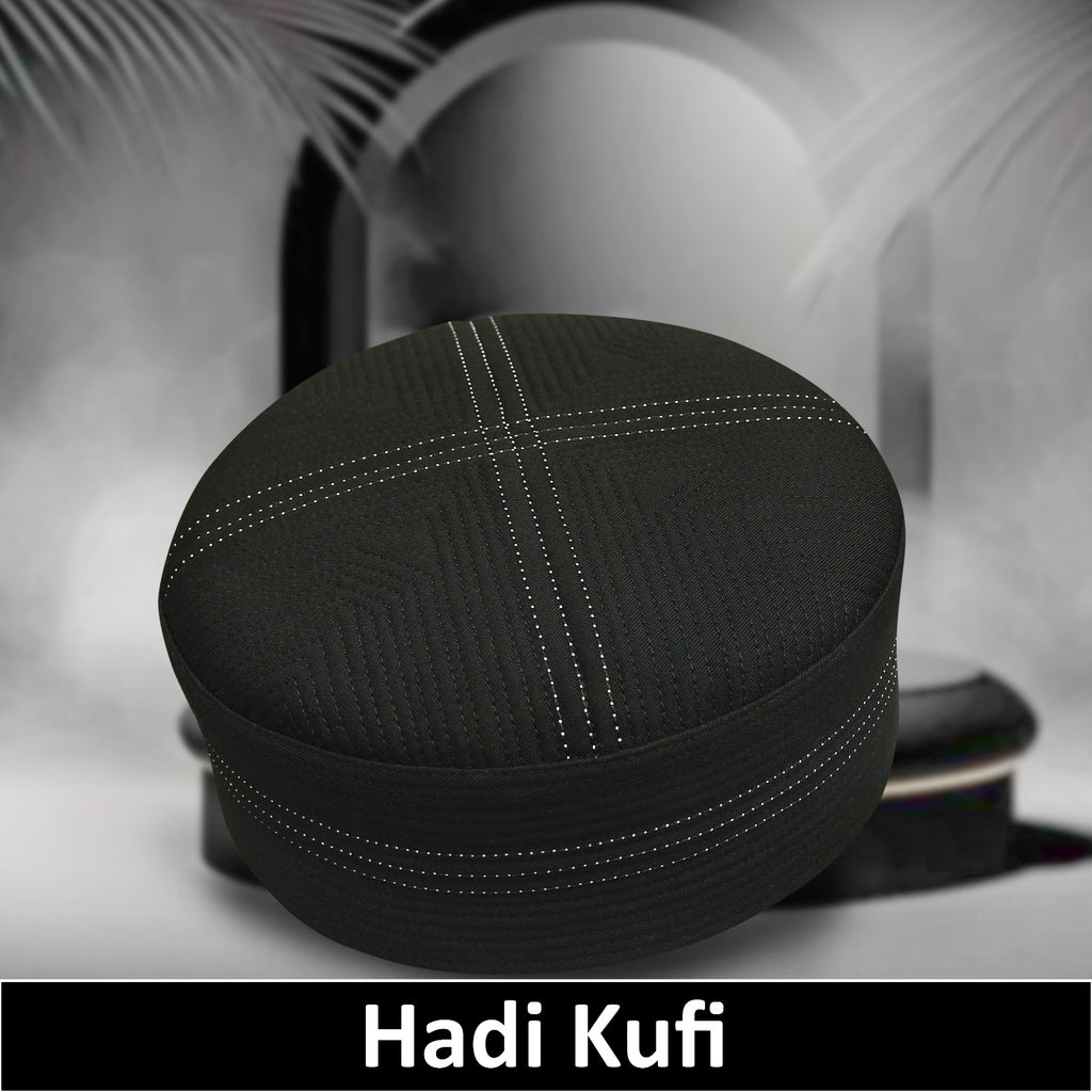 Bin Fiaz Hadi Premium Traditional Kufi Hat - Islamic Prayer Cap for Men's Headwear