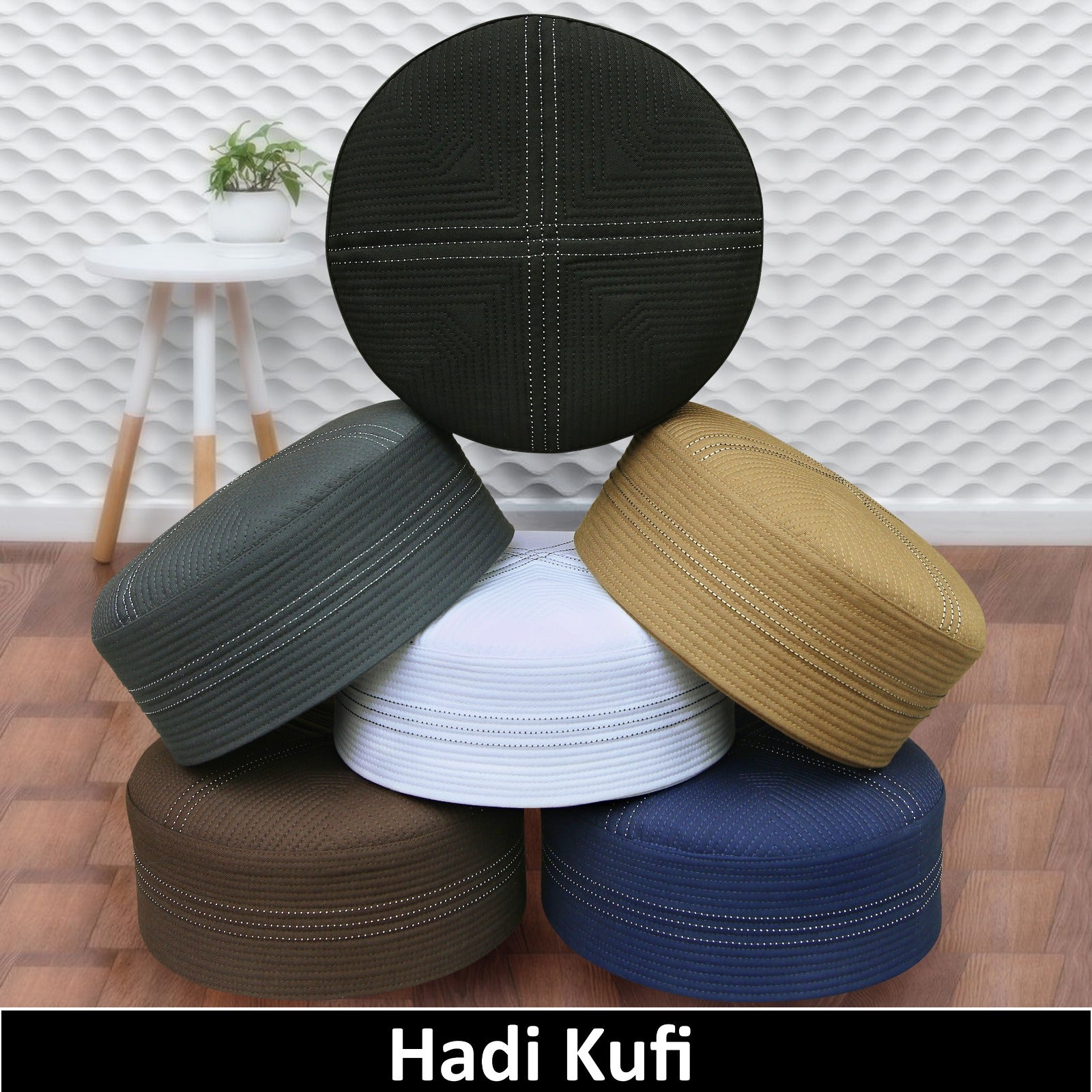 Bin Fiaz Hadi Premium Traditional Kufi Hat - Islamic Prayer Cap for Men's Headwear