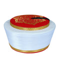 Elegant Sufi Kufi Cap - White with Deep Red Velvet, Gold Details, and Tassel
