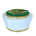 Exquisite Artisan Shami Cap – Royal Blue Velvet with Intricate Gold Arabesque