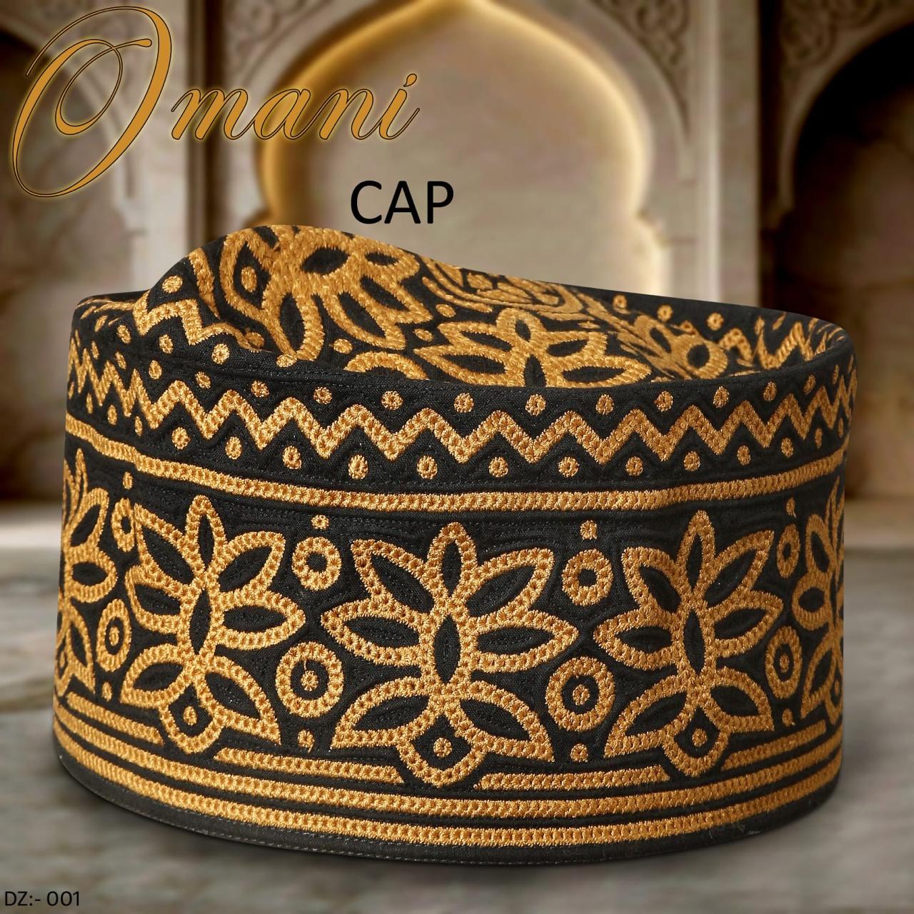 Premium Omani Cap, Original Muscati Style Prayer Kufi for Men