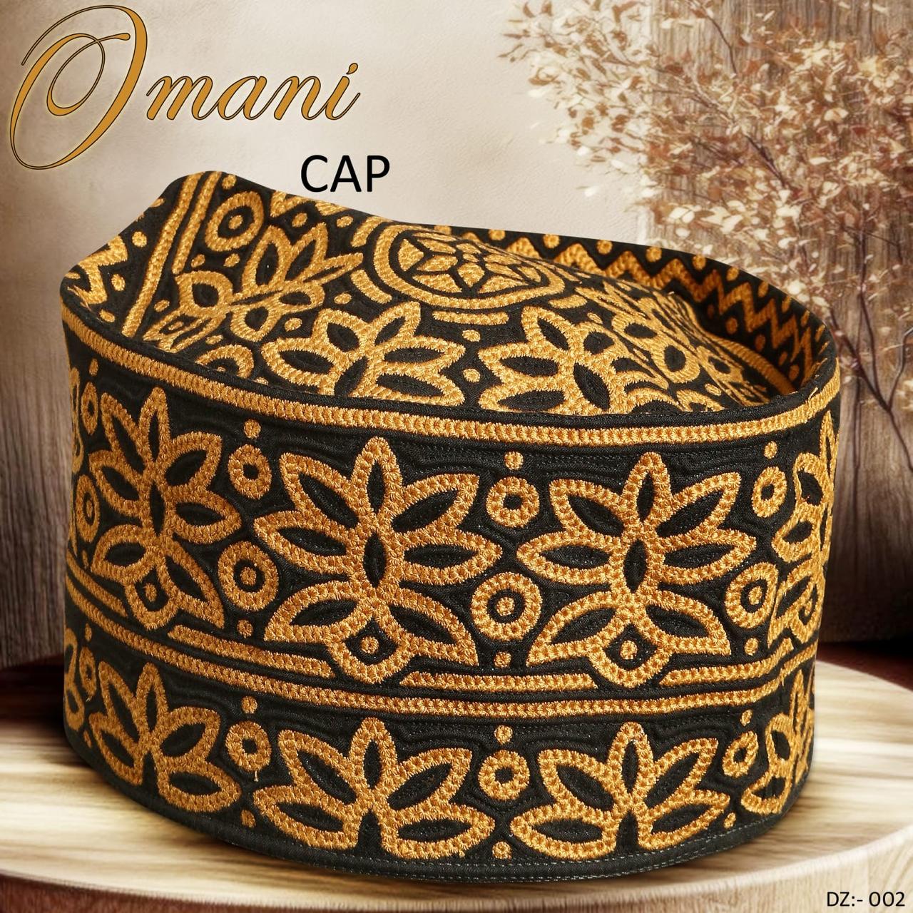 Premium Omani Cap, Original Muscati Style Prayer Kufi for Men