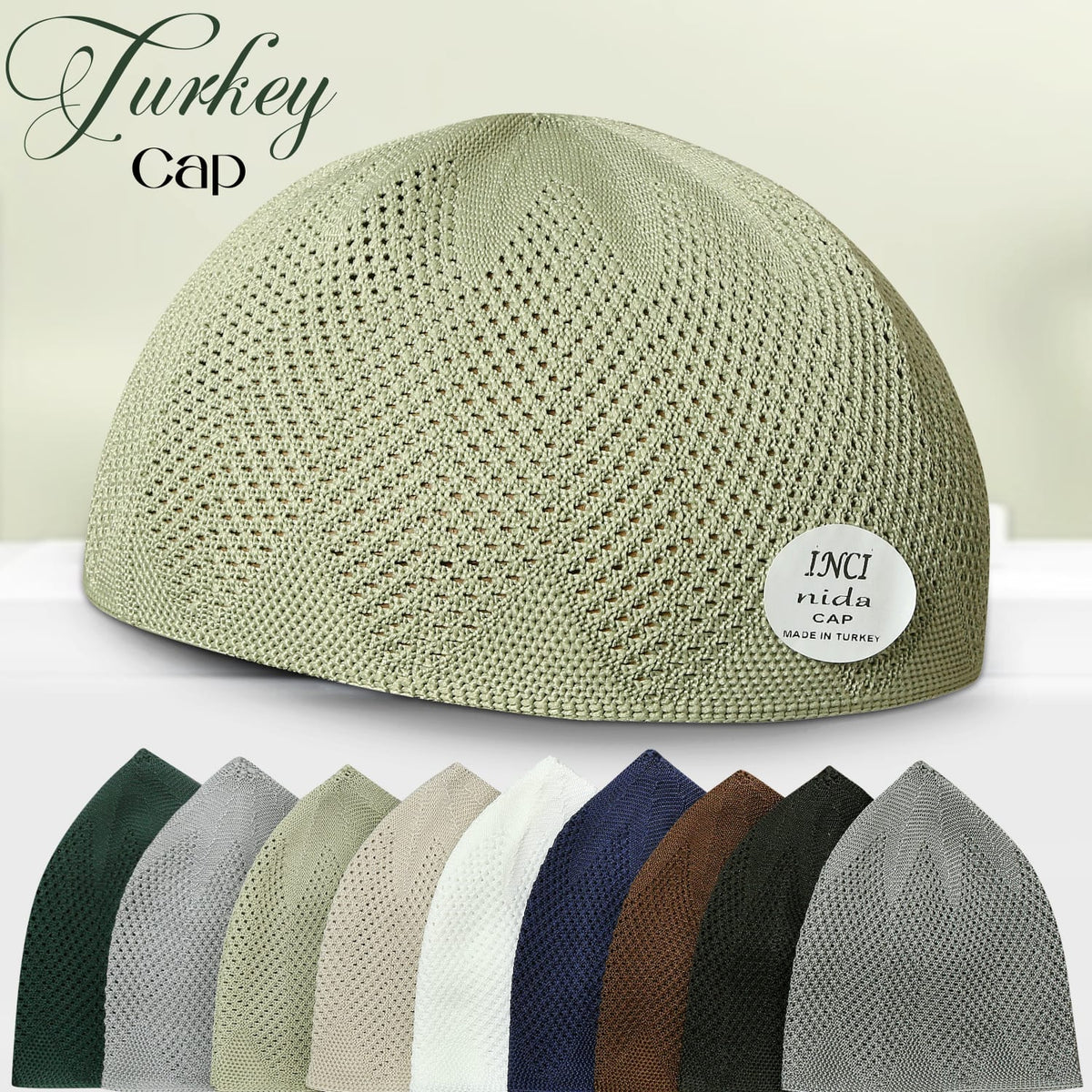 Turkey Knitted Kufi Cap (Pack of 12) – Premium Lightweight Turkish Style Islamic Cap