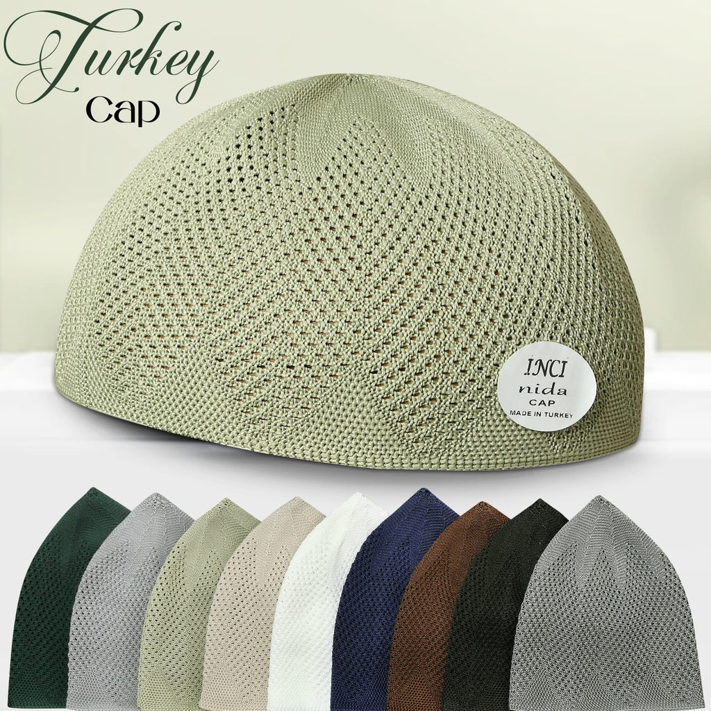 Turkey Knitted Kufi Cap – Premium Lightweight Turkish Style Islamic Cap