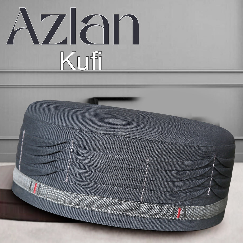 Bin Fiaz Azlan Premium Stitched Kufi Hat for Men - Breathable Islamic Salah Cap & Daily Namaz Topi