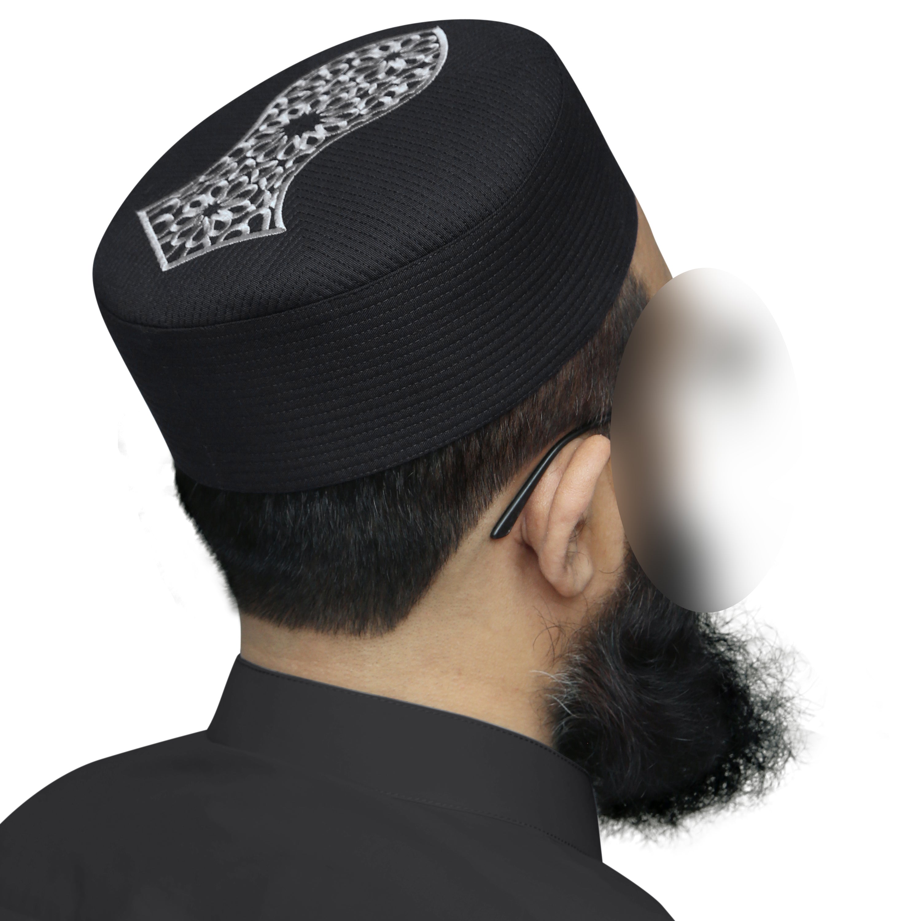 Bin Fiaz Elegance Embroidered Nalain Pak Kufi Hat - Traditional Islamic Prayer Cap for Men
