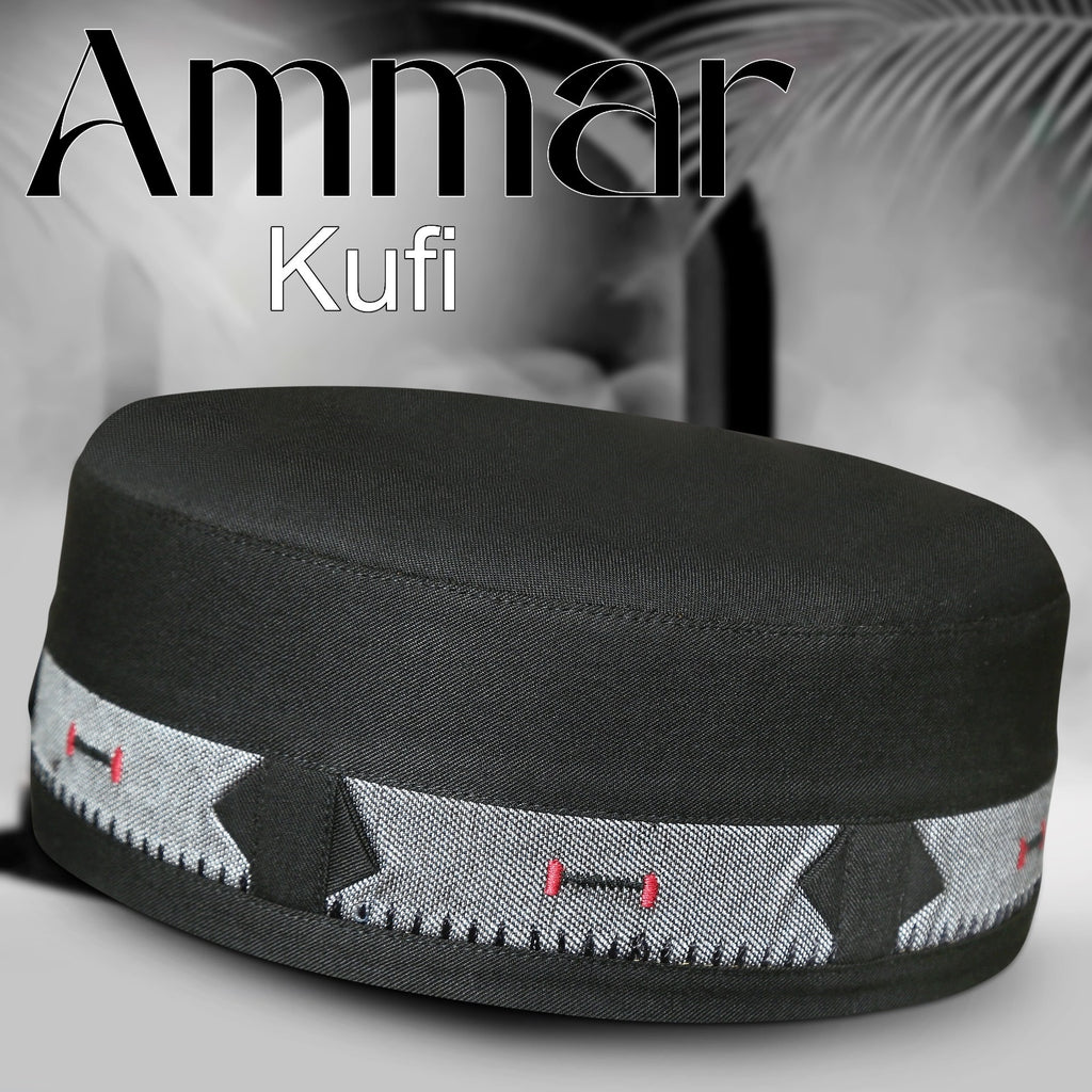 Bin Fiaz Ammar Premium Kufi Hat - Muslim Prayer Kufi for Men - Premium Islamic Salah Cap -  Comfortable Daily Namaz Topi