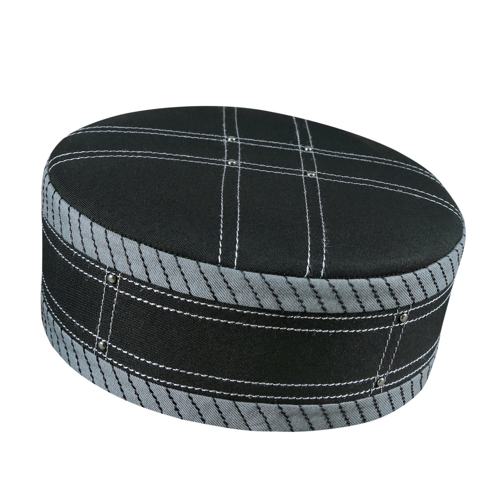 Bin Fiaz Aswad Premium Stitched Kufi Hat for Men - New Design Muslim Cap & Islamic Prayer Topi