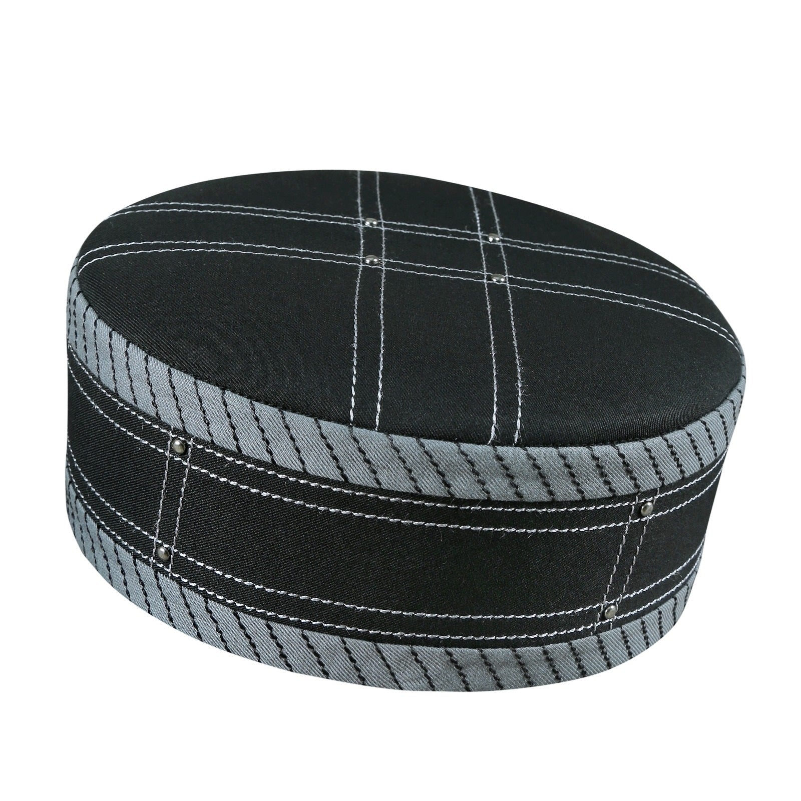 Bin Fiaz Aswad Premium Stitched Kufi Hat for Men - New Design Muslim Cap & Islamic Prayer Topi