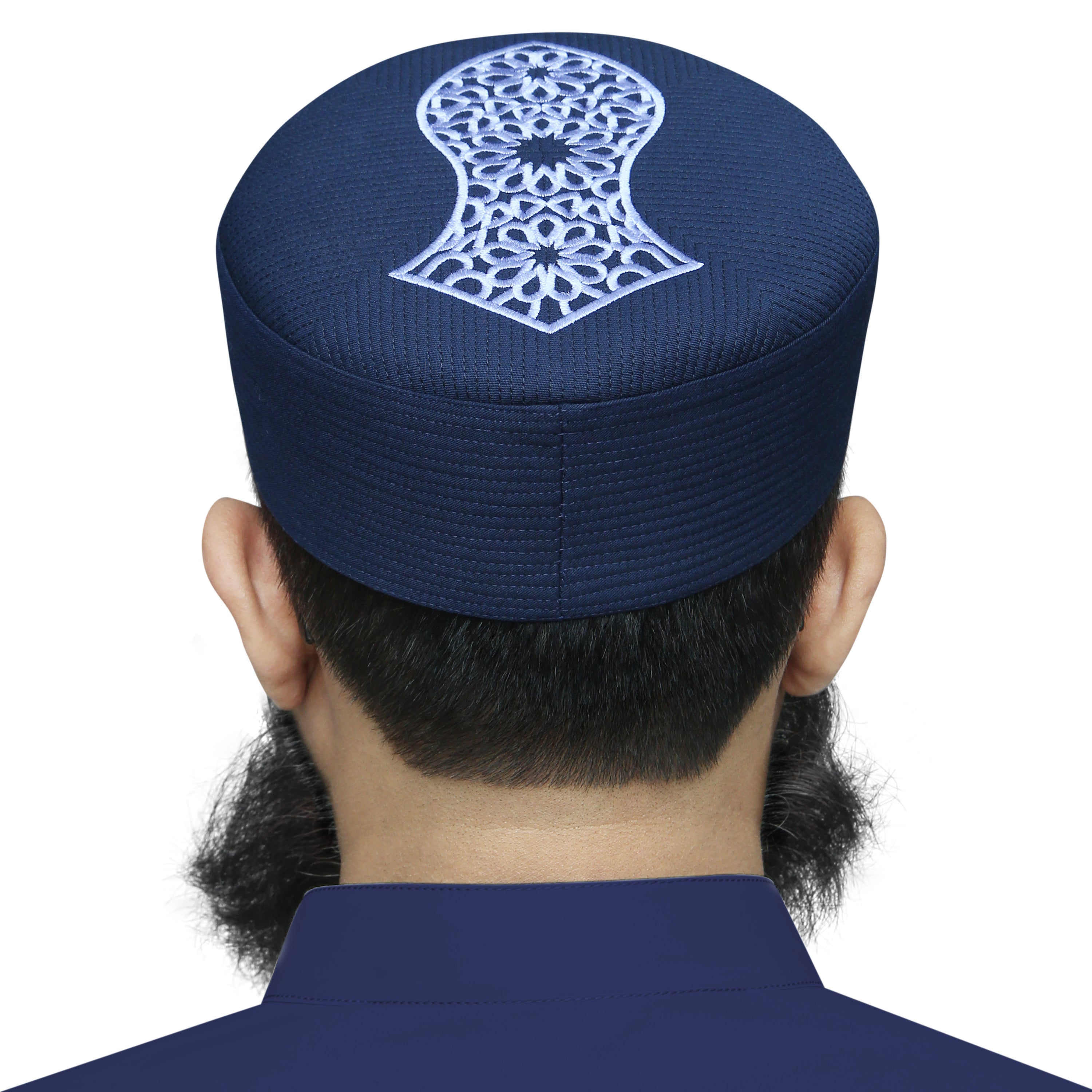 Bin Fiaz Elegance Embroidered Nalain Pak Kufi Hat - Traditional Islamic Prayer Cap for Men