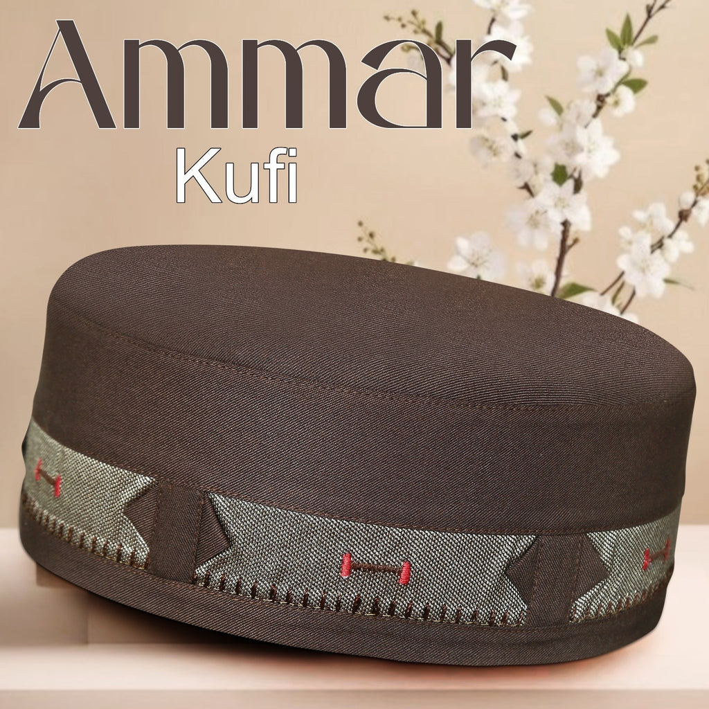 Bin Fiaz Ammar Premium Kufi Hat - Muslim Prayer Kufi for Men - Premium Islamic Salah Cap -  Comfortable Daily Namaz Topi