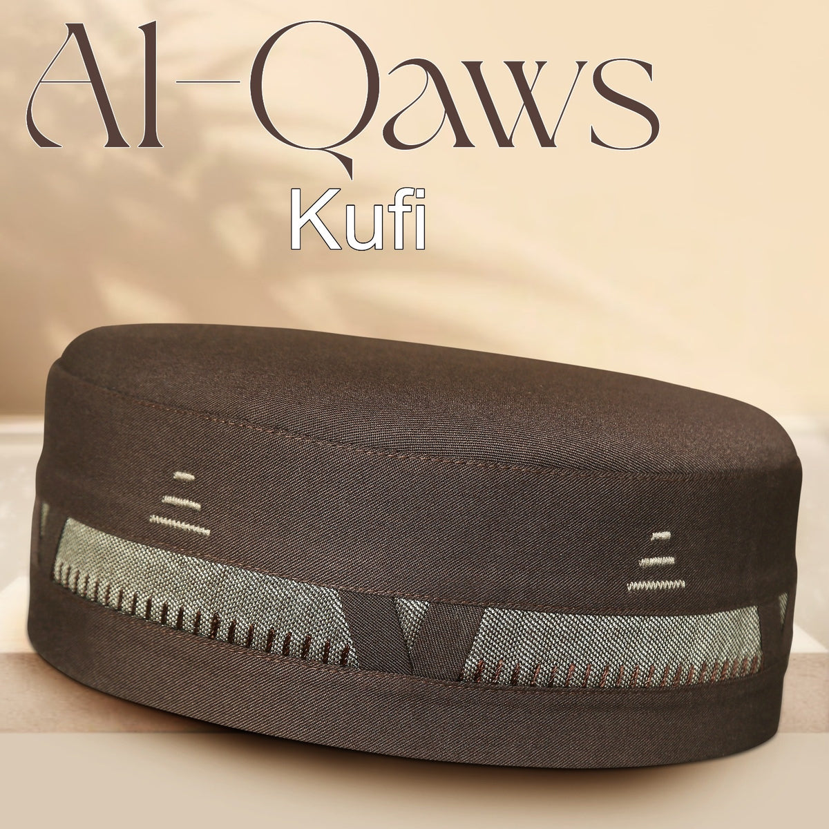Bin Fiaz Al-Qaws Stitched Kufi – Premium Namaz Topi – Premium Islamic Prayer Cap - Premium Stitched Kufi Hat