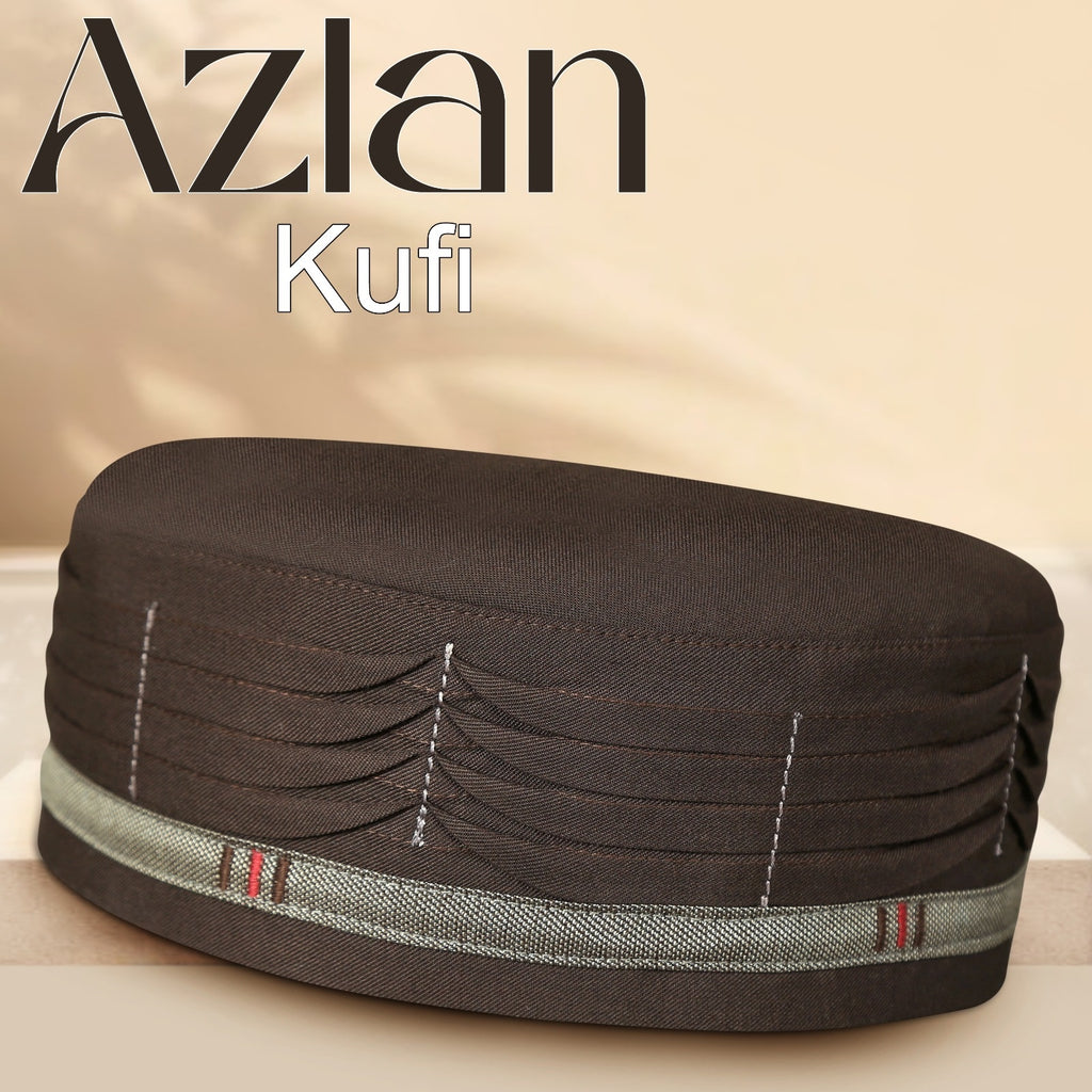 Bin Fiaz Azlan Premium Stitched Kufi Hat for Men - Breathable Islamic Salah Cap & Daily Namaz Topi